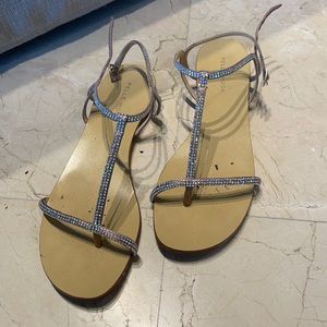 Pelle Moda. Sparkly Strappy Sandals. Size 8 1/2.